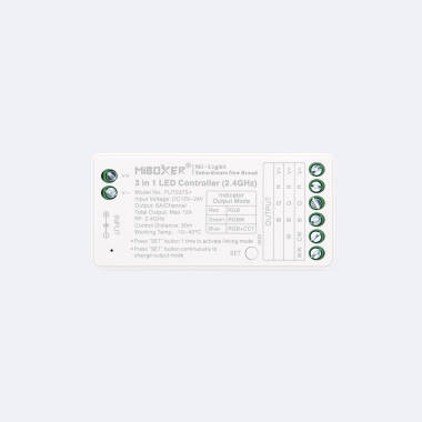 Controller 3 en 1 LED RGB/RGBW/RGB+CCT 12/24V DC MiBoxer FUT037S+