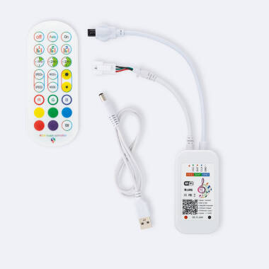 Dimmable Controller for 5-24V DC Digital SPI RGB LED Strip with IR Remote