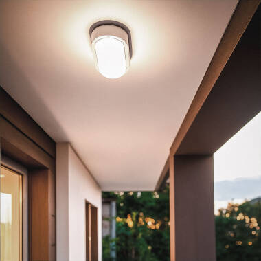 Plafonnier LED Extérieur Ovale 15W Hublot White IP65 85x173 mm