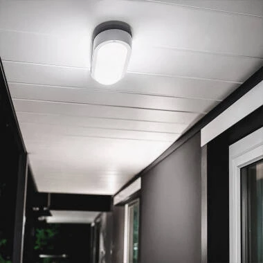 Plafonnier LED Extérieur Ovale 15W Hublot White IP65 85x173 mm