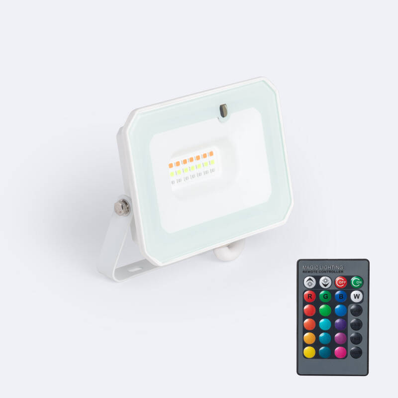 Afbeelding van Schijnwerper LED 20W RGBW met IR Afstandsbediening IP65 Wit