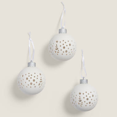 Pack de 3 Boules de Noël LED en Céramique Altea