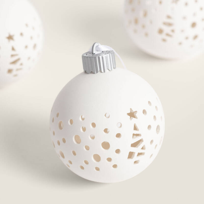 Bild von 3er Set LED Weihnachtskugeln aus Keramik Altea