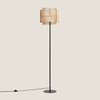 Stehlampe Bambus und Metall Kaia
