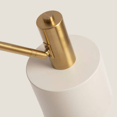 Afbeelding van Staande lamp met tafeltje van Marmer en Hout Nolia