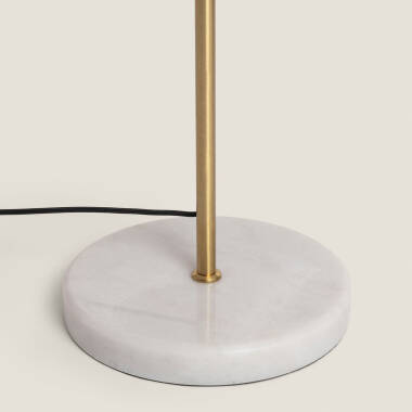 Afbeelding van Staande lamp met tafeltje van Marmer en Hout Nolia