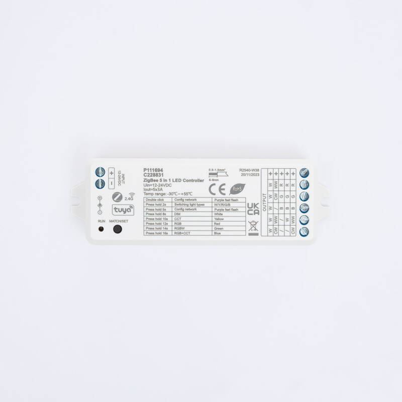 Image of Zigbee Controller & RF 5 in 1 for 12/24V DIM/CCT/RGB/RGBW/RGB+CCT LED Strip SKYDANCE WZ5
