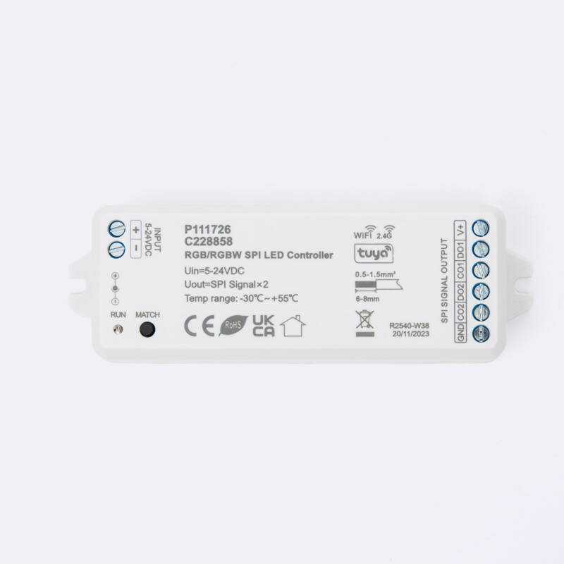 Image of WiFi Controller for 12/24V Digital SPI RGB/RGBW LED Strip SKYDANCE WT-SPI compatible with RF Remote