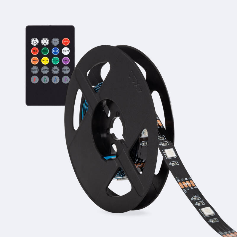 Image of 2m 5V RGB LED Strip for TV with USB Connection 24LED/m IP20