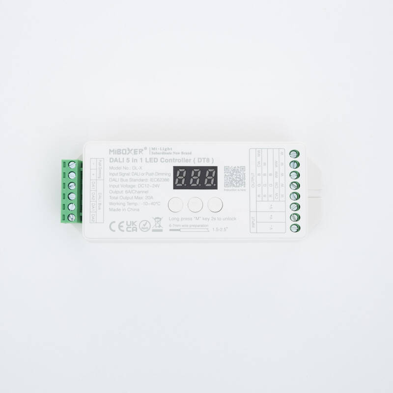 Image of MiBoxer DL-X 12/24V DC 5 in 1 Monochrome/CCT/RGB/RGBW/RGB+CCT DALI LED Dimmer Controller