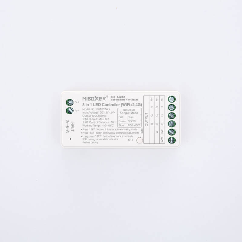 Afbeelding van Controller Regelaar LED RGB/RGBW/RGB+CCT 12/24V DC MiBoxer FUT037W+
