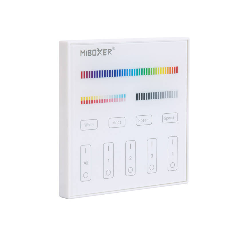 Afbeelding van Wand Afstandsbediening voor Dimmer LED RGB+CCT 220-240V AC 4 RF Zones MiBoxer T4