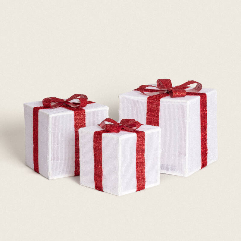 Bild von Set 3 LED Weihnachtsgeschenkboxen mit Batterie Noelle