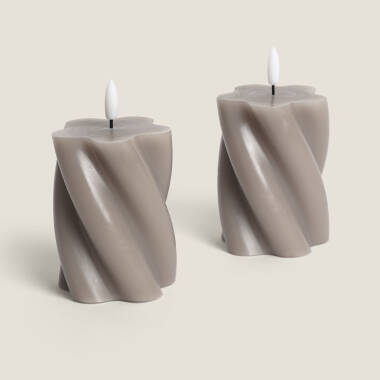 LED waskaarsen set van 2 met golvend design Velia