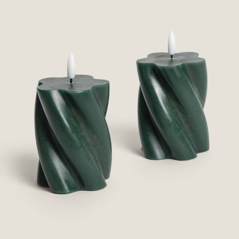 Afbeelding van LED waskaarsen set van 2 met golvend design Velia