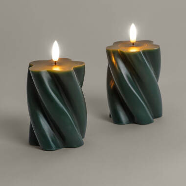 Afbeelding van LED waskaarsen set van 2 met golvend design Velia