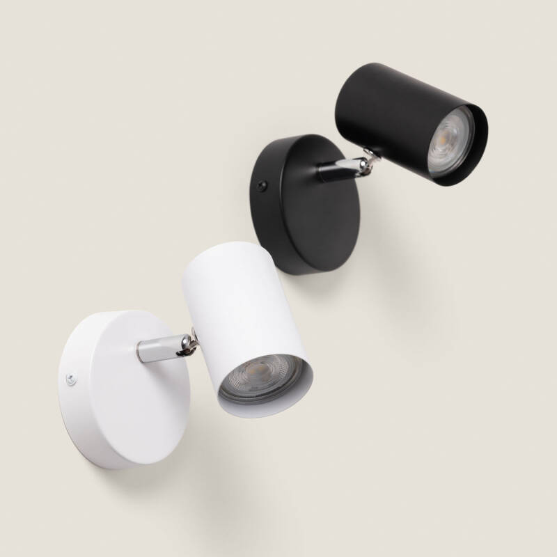 Image de Applique Murale Orientable Métal 1 Spot Albus Nero