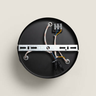 Immagine di Lampada da Soffitto Orientabile Circolare Metallo 3 Faretti Albus Nero
