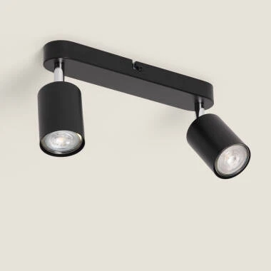 Deckenleuchte Verstellbar Metall 2 Strahler Albus Nero
