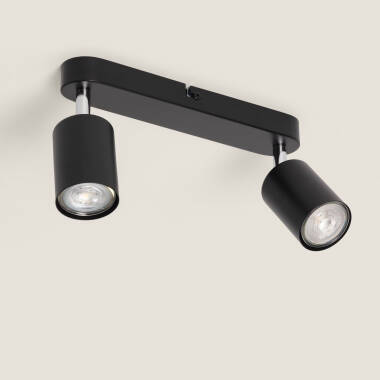 Plafonnier Orientable Métal 2 Spot Albus Nero