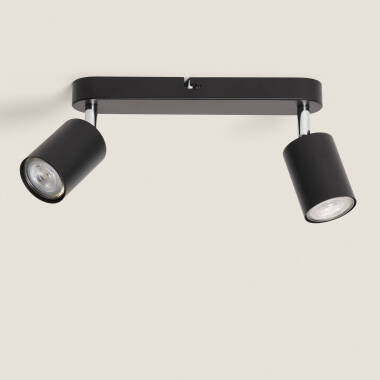 Image de Plafonnier Orientable Métal 2 Spot Albus Nero