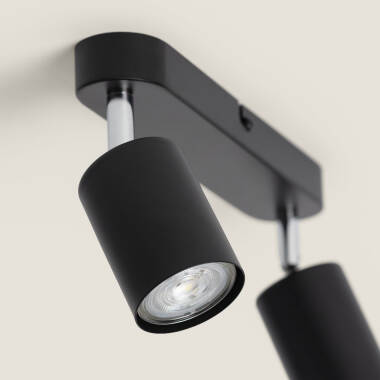 Image de Plafonnier Orientable Métal 2 Spot Albus Nero