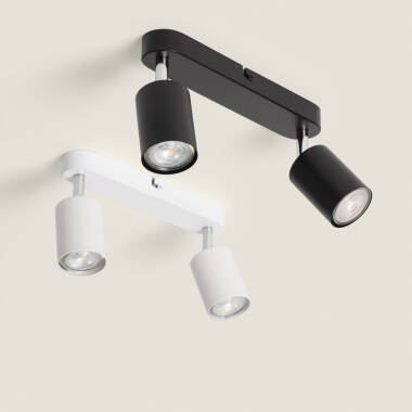 Image de Plafonnier Orientable Métal 2 Spot Albus Nero