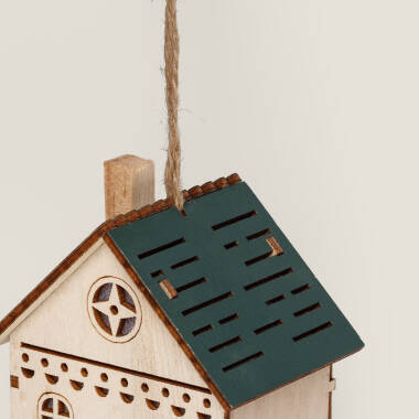 Afbeelding van Kersthuisjes hangend decoratief van hout Hedra