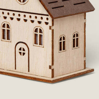 Afbeelding van Kersthuisjes hangend decoratief van hout Hedra