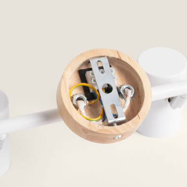 Immagine di Lampada da Soffitto Orientabile Legno e Metallo con 2 Faretti Albus