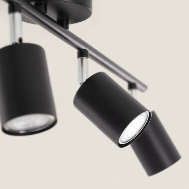 Immagine di Lampada da Soffitto Orientabile in Metallo con 4 Faretti Albus Loft