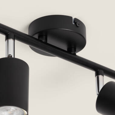 Immagine di Lampada da Soffitto Orientabile in Metallo con 4 Faretti Albus Loft