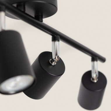Immagine di Lampada da Soffitto Orientabile in Metallo con 4 Faretti Albus Loft