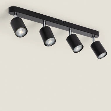 Plafonnier Orientable Métal 4 Spot Albus Nero