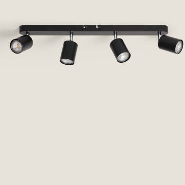 Image de Plafonnier Orientable Métal 4 Spot Albus Nero