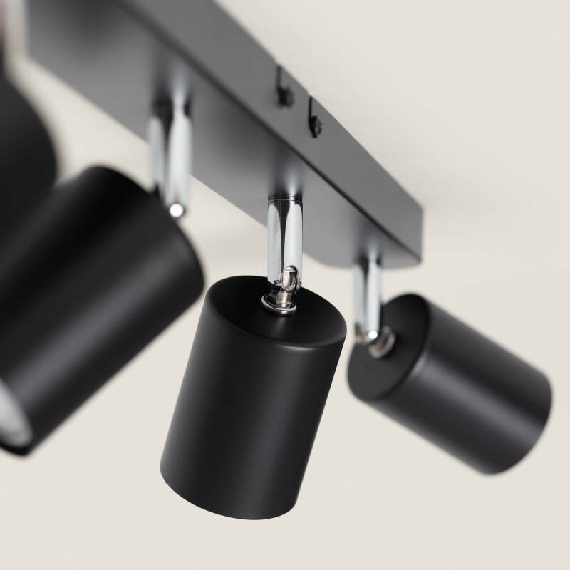 Image de Plafonnier Orientable Métal 4 Spot Albus Nero