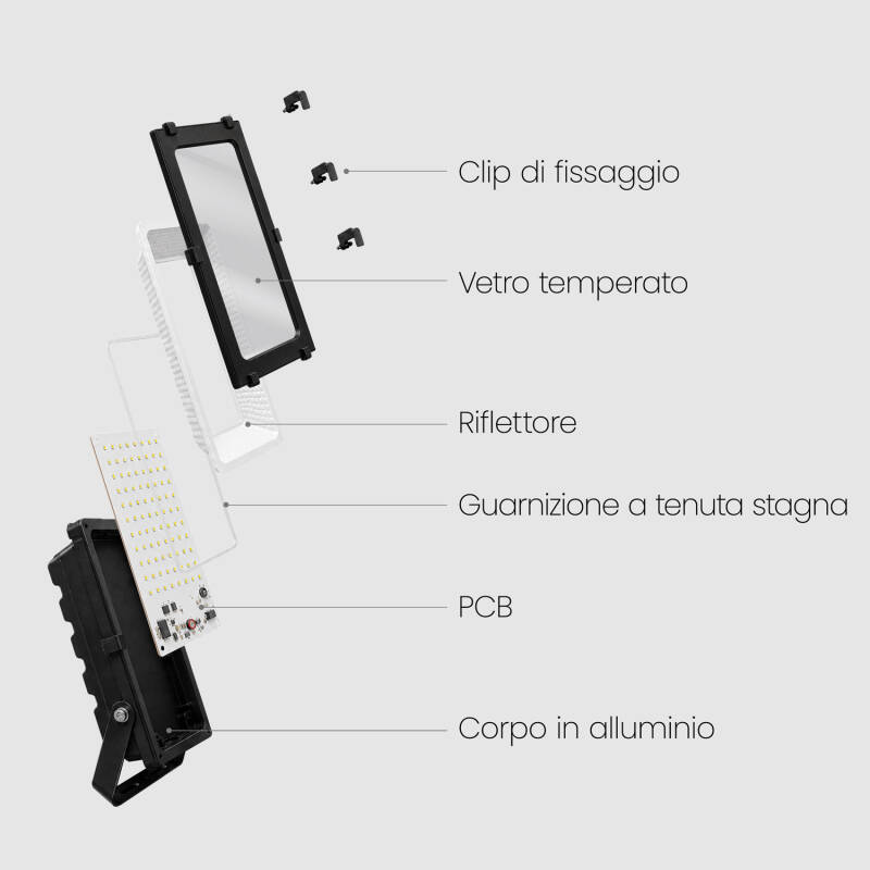 Immagine di Proiettore LED 10W 140 lm/W IP65 HE PRO Regolabile con Sensore di Movimento Radar
