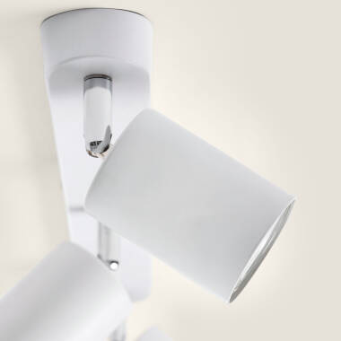 Immagine di Lampada da Soffitto Orientabile in Metallo a 3 Faretti Albus Nero