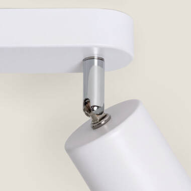 Immagine di Lampada da Soffitto Orientabile in Metallo a 3 Faretti Albus Nero