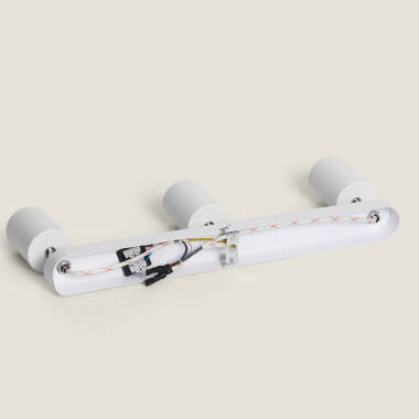 Immagine di Lampada da Soffitto Orientabile in Metallo a 3 Faretti Albus Nero