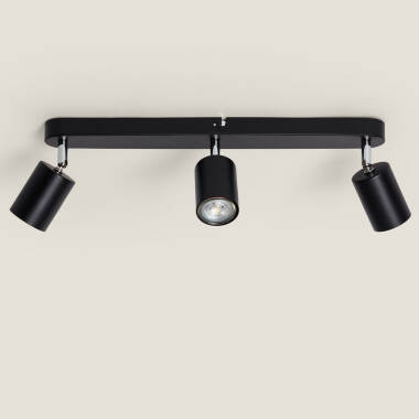 Image de Plafonnier Orientable Métal 3 Spot Albus Nero