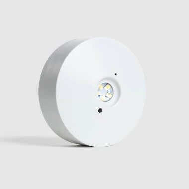 Luce di emergenza a LED da superficie 120lm, permanente/non permanente, circolare