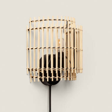 Wandlamp van natuurlijk Bamboe Kaia