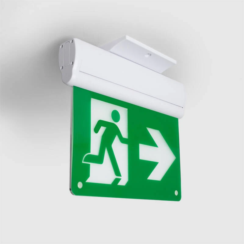 Bild von LED-Notleuchte mit doppelseitigem Schild 2W