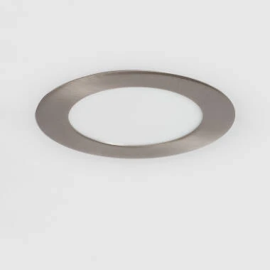 Dalle LED 6W Ronde Extra-Plate Coupe Ø 110 mm Argentée