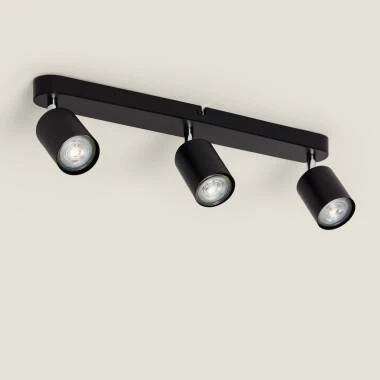 Deckenleuchte Verstellbar Metall 3 Strahler Albus Nero