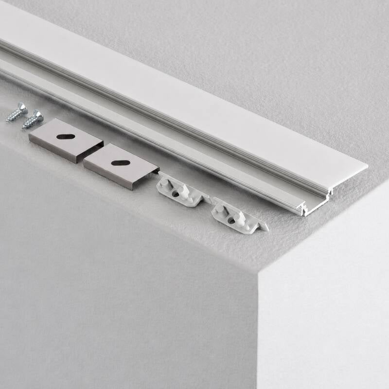 Image de Profilé Aluminium Encastré 1 m Capot Coulissant pour Rubans LED jusqu'à 10 mm