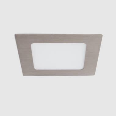 LED Einbaustrahler flach 6W Eckig SuperSlim Ausschnitt 105x105 mm Silber