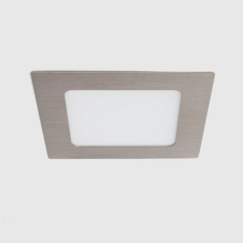 Bild von LED Einbaustrahler flach 6W Eckig SuperSlim Ausschnitt 105x105 mm Silber