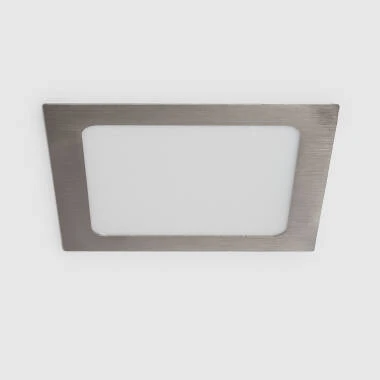 LED Einbaustrahler flach 12W Eckig SuperSlim Ausschnitt 152x152 mm Silber